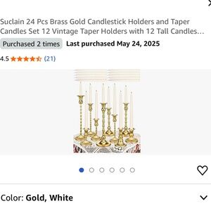Gold Candlestick Holders Set